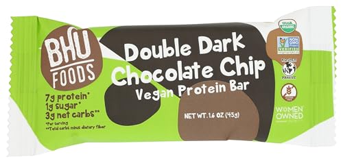 BHU FOODS Organic Double Dark Chocolate Chip Bar, 1.6 OZ
