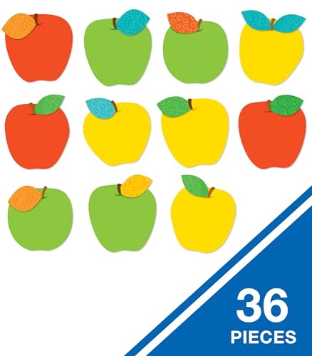 Image of Carson Dellosa 36-Piece Colorful Apples Bulletin Board Cutouts, Fall Apple Cutouts for Bulletin Board and Fall Classroom Decor, Fall Classroom Cutouts