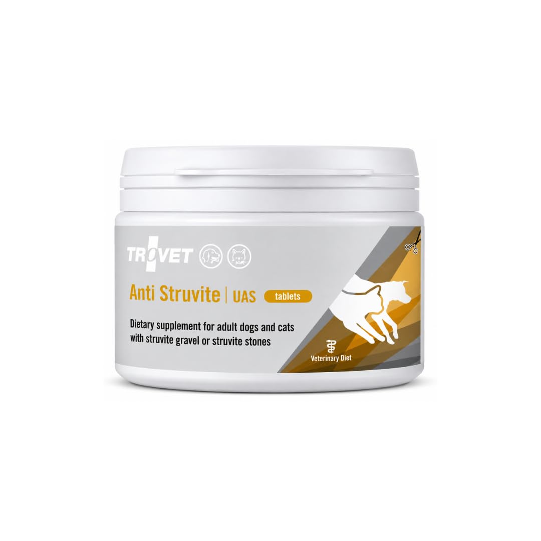 Trovet Anti Struvite UAS | 30 Comprimés | Aliments Complémentaires Diététiques pour Chiens et Chats | pour Le Soutien en Cas de Cristaux de Struvite | Hypoallergénique | Comprimés Sécables