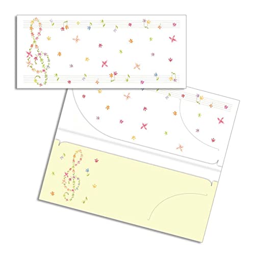 チケットクリアフォルダー 五線譜 封筒 コンビニ 領収書 振込 振り込み 音楽 音符 ト音 コンサート チケット ホルダー 商品券 ケース 通帳 デザイン マスクケース - フロンティア - 商品画像