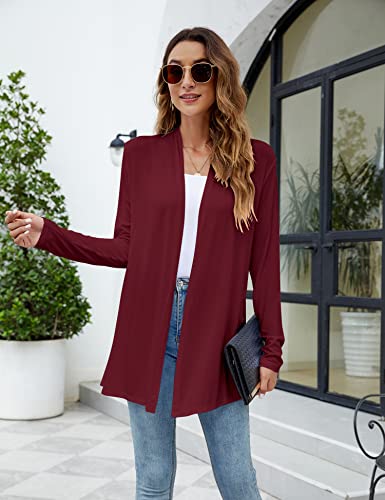 Image of Newchoice Womens Casual Lightweight Long Sleeve Cardigan Soft Drape Open Front Fall Dusters (S-3XL)