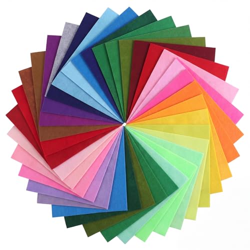 46 Pcs 12 x 12 Inch Felt Fabric Sheets 46 Assorted Colors Stiff Felt Sheets 1 mm Thick Soft Felt Fabric Sheet for DIY Craft Sewing Squares Nonwoven Patchwork