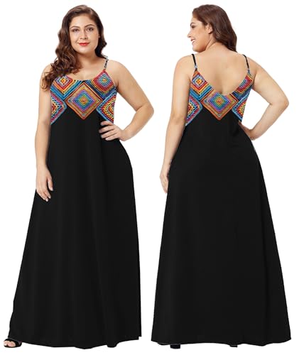 Image of Wolddress Womens Maxi Dress with Pockets 2026 Casual Strap Plus Size Loose Plain Long Office Summer Beach Travel Dresses S-5X