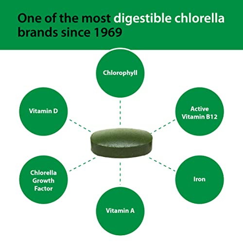 Sun Chlorella Green Goodness Bundle - 500Mg Superfood, Non-Gmo 120 Tablets + Udon Noodles Chlorella, Ready To Cook, Vegan, Vegetarian 7.8 Oz (4 Servings) #TOP6