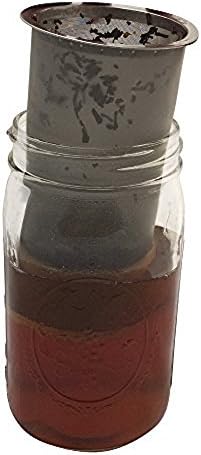 Akio Mason Jar (Wide Mouth) Cold Brew Maker and Infused Tea Maker (Stainless Steel Filter)