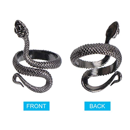EXCEART Anéis de cobra retrô gótico dedos anéis ajustáveis Anéis de animal joia para mulheres homens