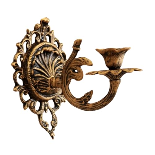Cabilock Elegant Wall-Mounted Candle Sconce Vintage Decor Cast Iron Holder for Home Garden