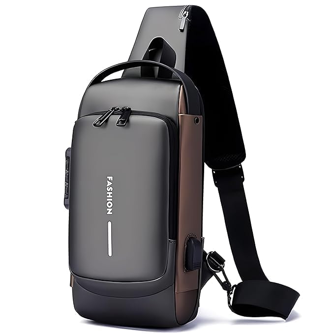 Sling Bag For Men CrossBody Backpack For Men Women, Anti-Theft Chest Bag With USB Charging Port,Messenger Bags, Waterproof Casual Shoulder Bag (MultiColor)-image-8