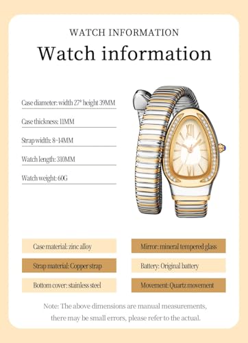 Image of Shocknshop Analog White Dial Diamond-Embellished Snake Spiral Bracelet Watch for Women -WCH166
