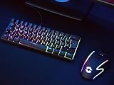 Speedlink LETOS - mechaniczna klawiatura do gier RGB 60%, przewodowa, odłączany kabel USB-C, podświetlenie, niemiecki układ QWERTZ, czarna