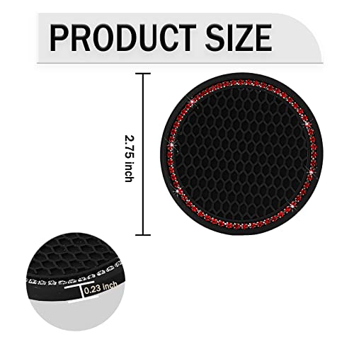 2 Pack de posavasos para carro con brillo negro y rojo miniatura 3