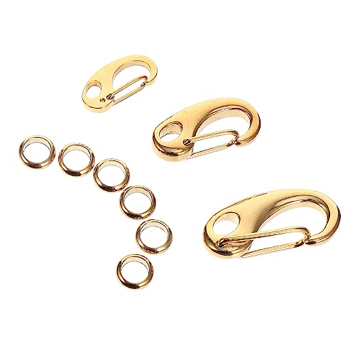 Yardwe 3Pcs Stainless Steel Pet Tag Clips with Quick Clip Split Load Hooks Rings Durable Harness Clip Ring for Easy Attachment of Dog Cat Id Tags