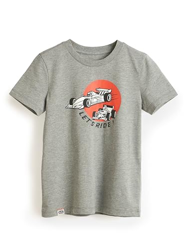 Image of Amazon Brand - Symbol Boys 100% Cotton Graphic Printed Half Sleeves T-Shirt | Age 6-14 Years