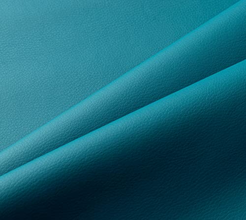 IPEA Tela de Polipiel para Tapizar 140 x 50 CM - Color Azul Aguamarina - Made in Italy - Piel Sintética Suave para Muebles, Sofás, Sillas, Hogar, Accesorios - Medio Metro - Cuero Sintético
