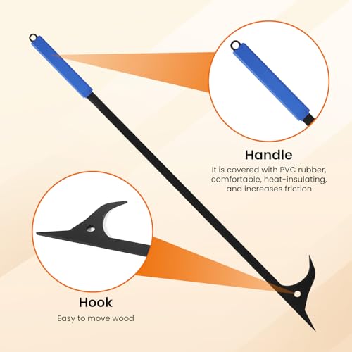 Tisonnier et pinces à feu accessoires de cheminée robustes kit outils Uten - 5
