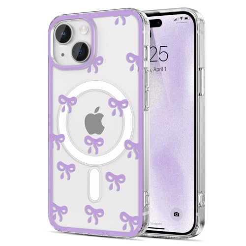 Coque iPhone 15 MagSafe violette en polycarbonate durable EYZUTAK pour femme