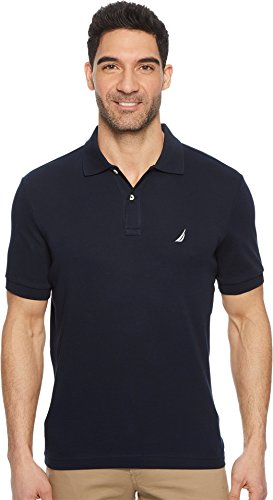 Image of Nautica Men's Classic Fit Short Sleeve Dual Tipped Collar Polo Shirt