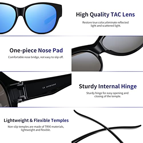 Image of GEGURI Polarized Sunglasses Fit Over Glasses for Men Women, Oversized Square Sun Glasses UV400 Protection Shades