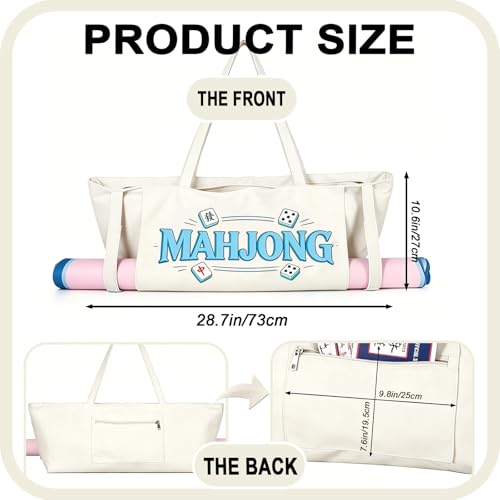 Bolsa para Mahjong de lona con cremallera 28.7x10.6 pulgadas miniatura 3