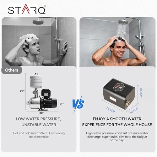 Image of STARQ STPM-375 Inline Automatic Water Pressure Booster & Circulation Pump with PMDC Motor 375W Max Flow 75 LPM Max Head 30m for Hot Water Circulation RO Shower,Geyser,Washing Machine,Dishwasher