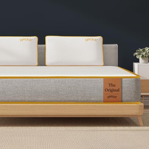SleepyCat Original Ortho Mattress with AirGen™ Memory Foam | Medium Firm Feel for Balanced Comfort | 6 Inch Bed Mattress | Anti-Bacterial Fabric Cover |10 Years Warranty|(Queen Size,78x60x6 inches)