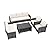 Garvee Patio Furniture Set 5 Pieces, 7-Seat PE Rattan Wicker Outdoor Sectional Patio Conversation Set with Waterproof Cusions and Coffee Table, Grey Rattan and Beige Cushion