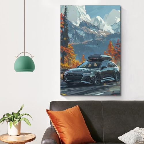 GTTHOK Sport Car Art Poster for C8 RS6 Avant V8 Supercar Decorative Painting Canvas Art Picture 12x18inch(30x45cm) - Image 3