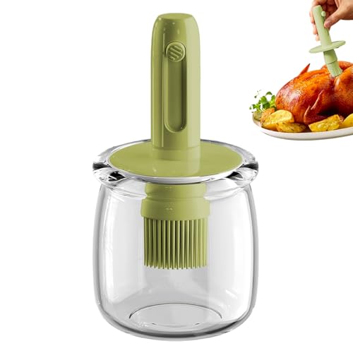 Zasdvn Botella para Dispensar Aceite de Oliva | Botella de Salsa de Silicona,Pincel Extraíble Accesorio de Cocina Almacenamiento Salsas Restaurantes Parrilla Exterior Hogar