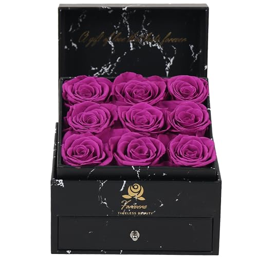 Caja de regalo con 9 rosas preservadas Forevera miniatura 2
