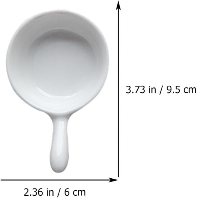 4pcs Ceramic Sauce Cups Handles Dipping Dishes for Condiments and Appetizers Easy to Clean Space-saving Storage for Home and Restaurant
