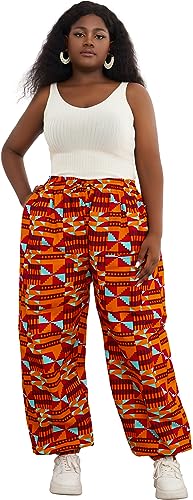 SHENBOLEN Women African Casual Print Long Pants Ankara Wax Pant Plus Size - Main Image