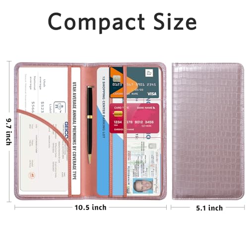 Image of CoBak Car Registration and Insurance Holder | Vehicle Glove Box Organizer, Auto Truck Compartment Document Case with Magnetic Closure for Insurance & Driver License