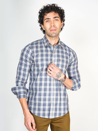 Image of Allen Cooper Checks Shirts for Men - 100% Cotton Comfort Fit Casual and Formal Shirt - Breathable, Soft, Classic Style (Multiple Colors)