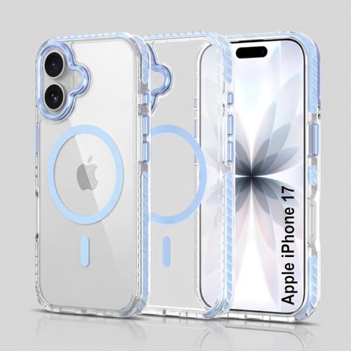 Image of Zapcase Crystal Clear Back case for iPhone 17 | PC Back | TPU Bumper with Inner Rubber Grip | Metal Camera Guard Bezel | Metal Buttons | Scratch Resistant Cover | 2 Layer Edge Protection | Light Blue