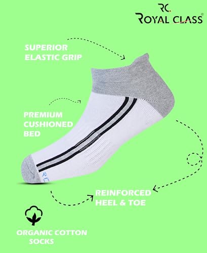 Image of RC. ROYAL CLASS Ankle Length Cotton Cushioned Terry Socks for Men, Hi-Performance, Ventilated, Moisture Wicking, Durable socks, Pack of 6 Pairs