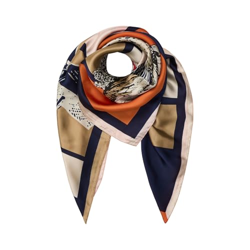 Alexis Leroy 35 * 35 Inch Women's Elegant Large Square Scarf Silk-Like Satin Head Wrap Neck Scarf