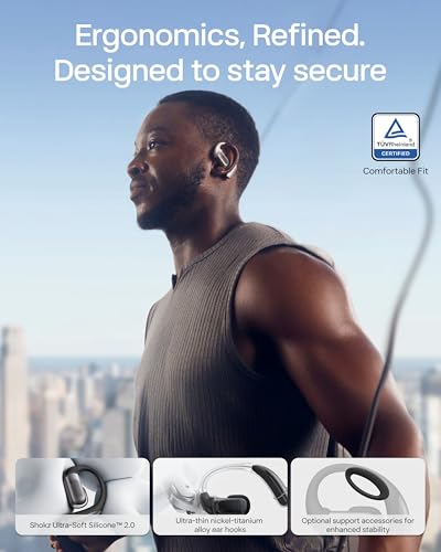 Image of SHOKZ OpenFit Pro Open-Ear True Wireless Earbuds with Open-Ear Noise Reduction, Optimised for Dolby Atmos, Deep Bass, 50H Playtime, AI-Powered Clear Calls for Work, Sport, Bluetooth 6.1, IP55, White