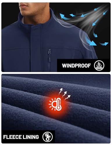 TACVASEN Men's Tactical Softshell Jacket Fleece Lined Water Resistant Windbreaker Military Lightweight Coat for Hiking4
