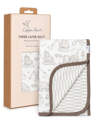 Image of Copper Pearl Jumbo 3-Layer Baby Blanket: Soft Baby Quilts for Boys and Girls | Breathable, Cozy, Toddler Blanket | Baby Quilt for Newborns | 46x46 Premium Polyester /Rayon | Gage