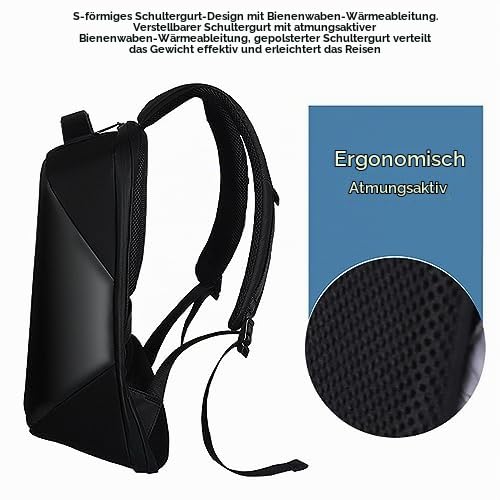SEAFRONT Wasserdichter LED Rucksack mit BT APP, Programmierbar Buntes LED Smart Display, USB betrieben, 64 X 64 Bildschirm, DIY Reise Laptop Rucksack für Männer und Frauen