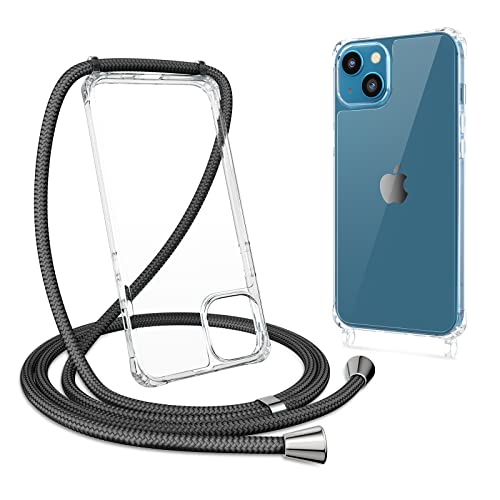 ZTOFERA Clear Lanyard Phone Case for iPhone 13/14 (6.1") with Crossbody Strap