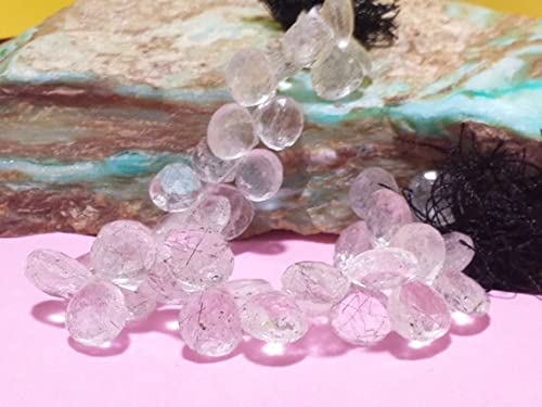 Quartz tourmaliné perles briolettes facettées dégradées pour création bijoux