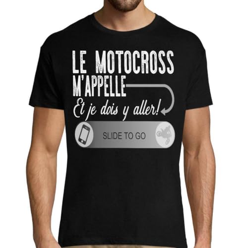 T-shirt motocross 8 pour homme en coton imprimé en France
