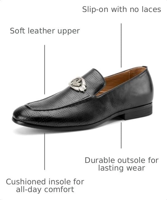 Image of JITAI Men's Lindford Moc Toe Bit Slip-on Penny Loafer Party Shoes