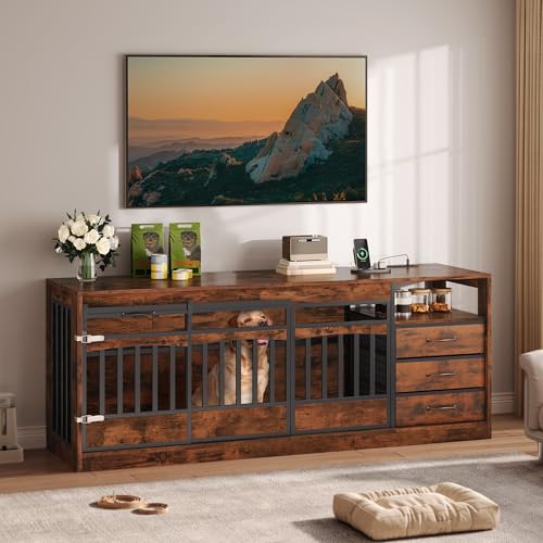 Homiflex-Large-Dog-Crate-Furniture-with-Storage-Drawers