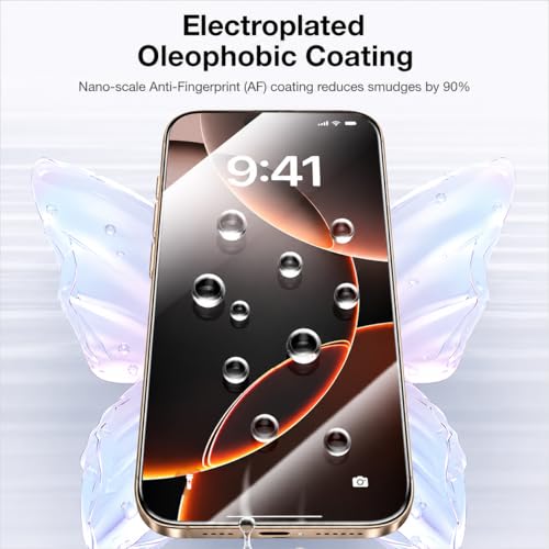 Image of EGOTUDE for iPhone 17 & 16 Pro Tempered Glass 9H Hardnes Edge-To-Edge Coverage Screen Guard Protector with Easy Fit Auto Dust Removal Kit