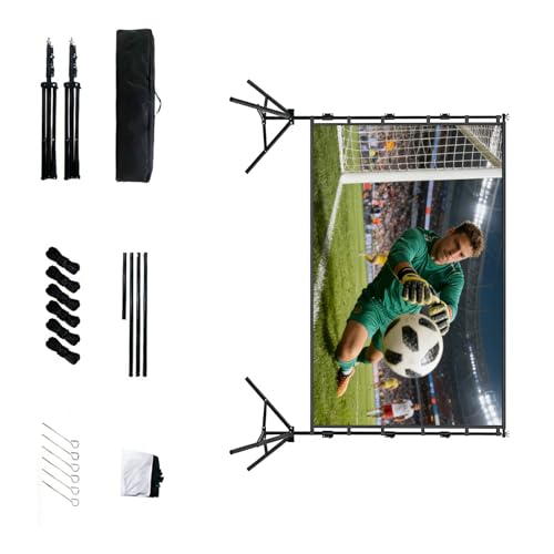 Pantalla para proyección 16:9 exterior con soporte doble 120 pulgadas miniatura 5