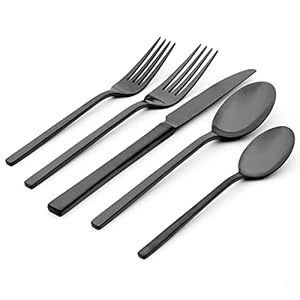 Oneida Allay Midnight 20 Piece Everyday, Service for 4 Flatware Set, 20PC FW, STAINLESS