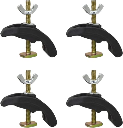 Image of 4-Piece Arcuate Press Plate Clamps, T-Track Hold-Down Fixtures for CNC Router & Drill Press, Heavy-Duty Workpiece Clamping for Woodworking & Metalworking