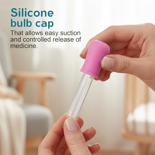 Image of Baybee Baby Medicine Feeder Dropper for Infants & Toddlers | BPA-Free Silicone Oral Dropper | Multipurpose Baby Feeder for Medicine, Syrup, Vitamins, Juice | Easy-to-Clean, Reusable (Pink - Pack of 2)